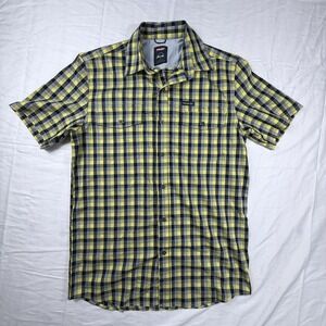 Wrangler Outdoor Series Shirt Mens S Yellow Plaid Button‎ Vented Hiking Western